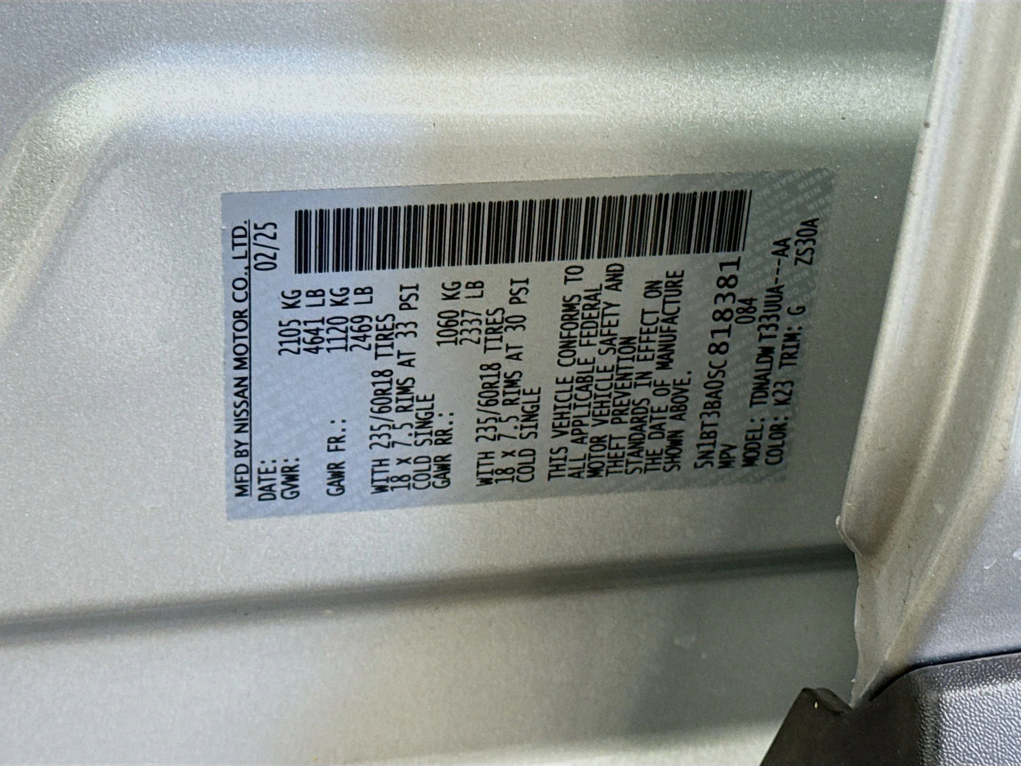 Used 2025 Brilliant Silver Metallic Nissan SV image 36