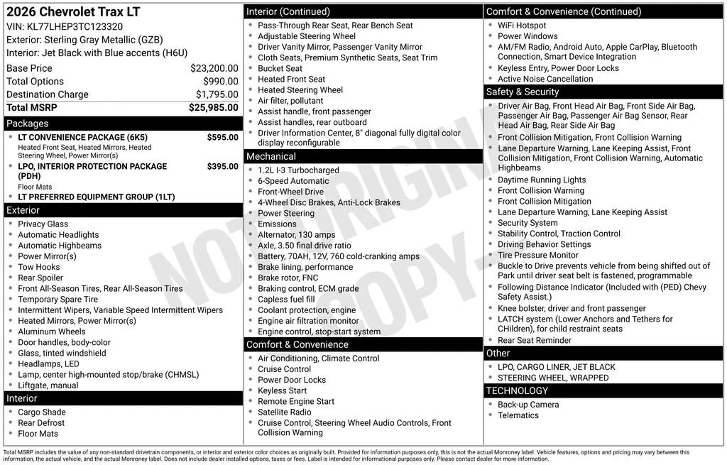 New 2026 Sterling Gray Metallic Chevrolet LT image 4