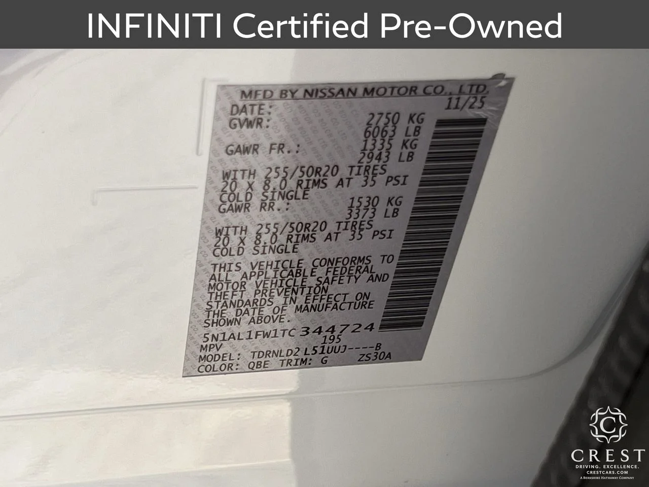 Certified Used 2026 Radiant White INFINITI SPORT image 34