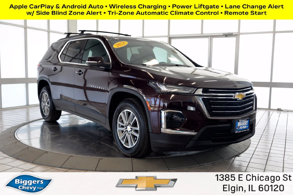 Used 2023 Black Cherry Metallic Chevrolet LT Leather image 1