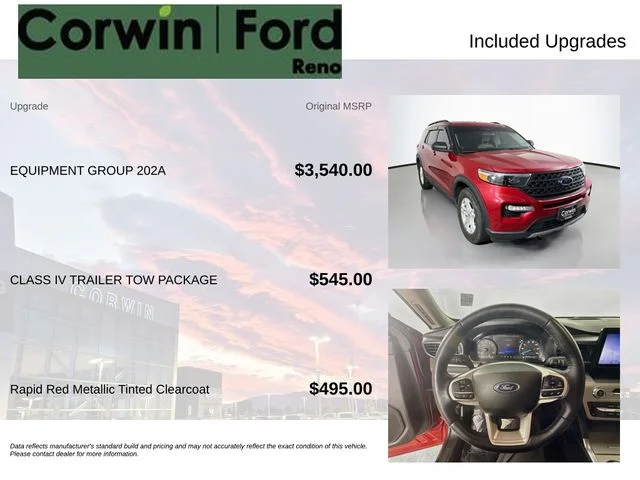 Certified Used 2022 Red Metallic Ford XLT image 3