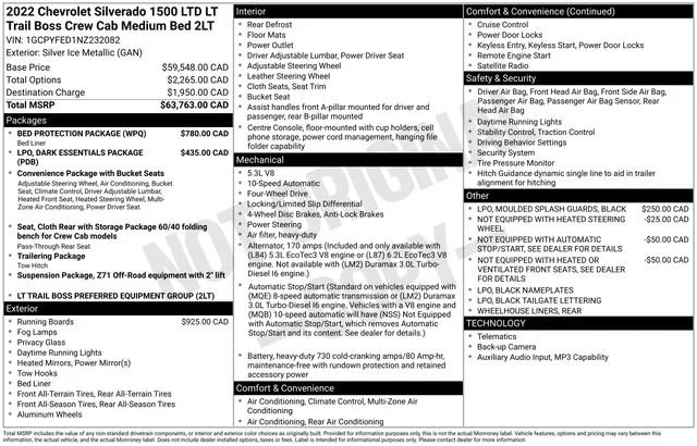 2022 Chevrolet Silverado 1500 LT Trail Boss 4WD Crew Cab Short Box's photo