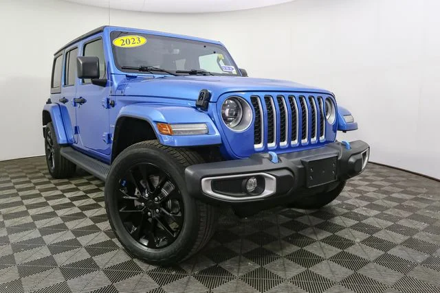 Used 2023 Blue Jeep Sahara 4xe image 3