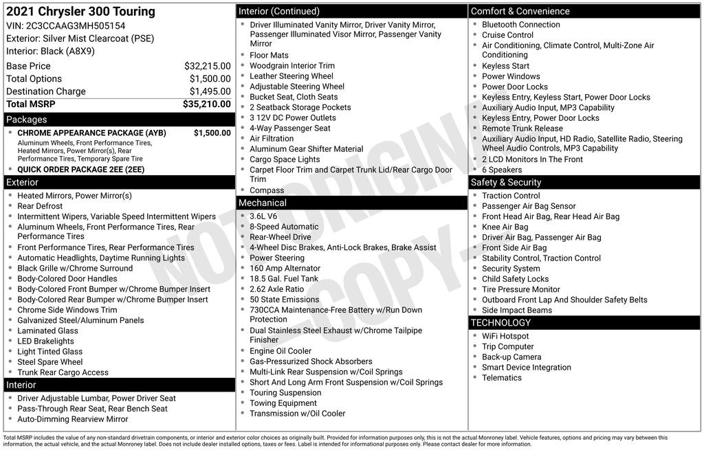Used 2021 Silver Chrysler Touring image 30