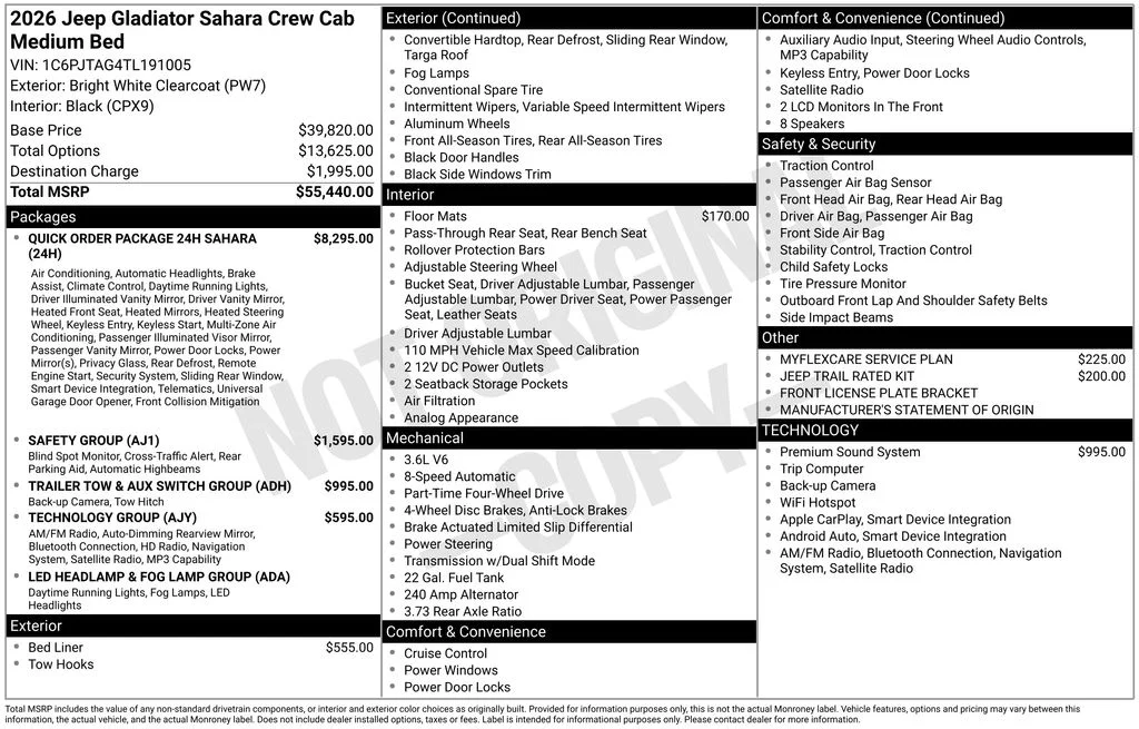 New 2026 Bright White Clearcoat Jeep Sahara image 6
