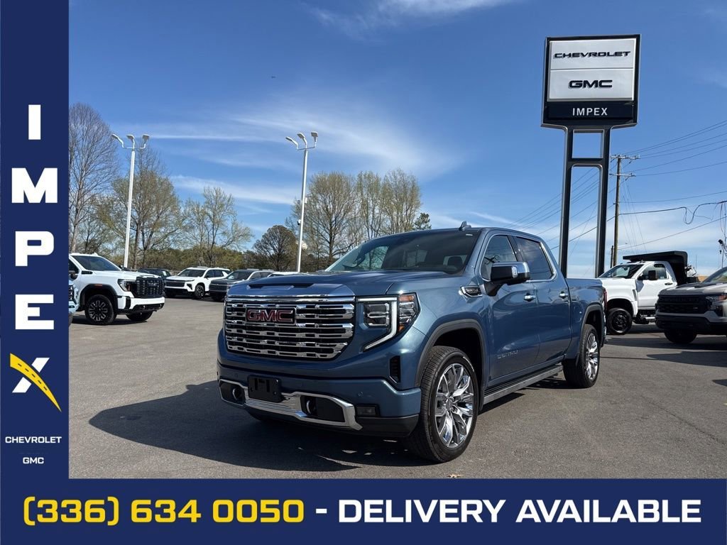Downpour Metallic 2025 GMC Sierra 1500 Denali Crew Cab 4WD Pickup Truck Four-Wheel Drive