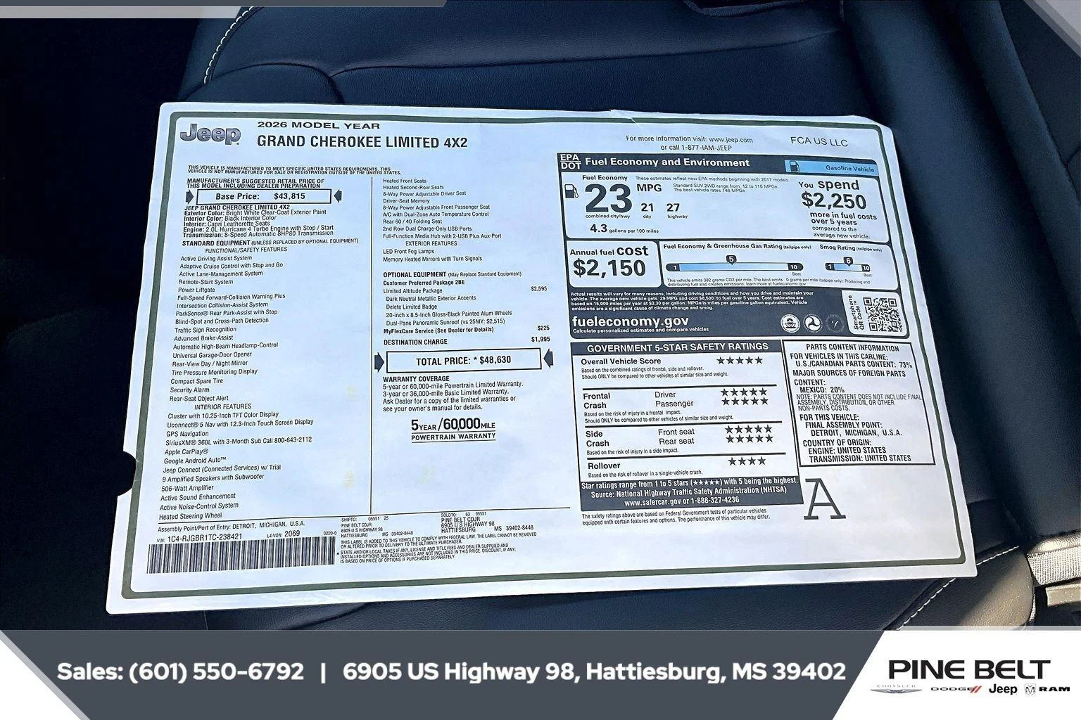 New 2026 Bright White Clear-Coat Exterior Paint Jeep Limited image 12
