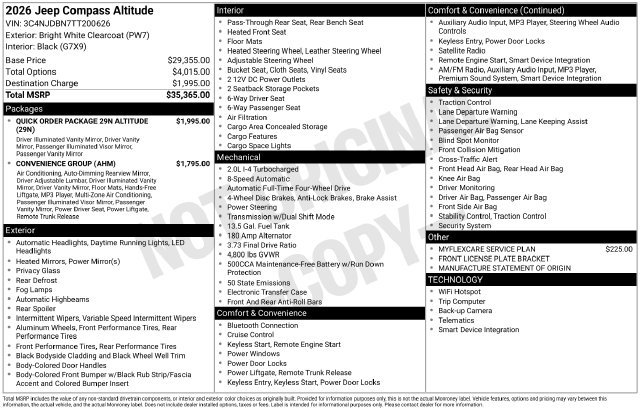 New 2026 Bright White Clear-Coat Exterior Paint Jeep Latitude image 29