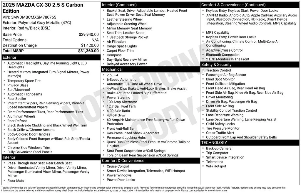 Used 2025 Gray Metallic Mazda 2.5 S Carbon Edition image 47