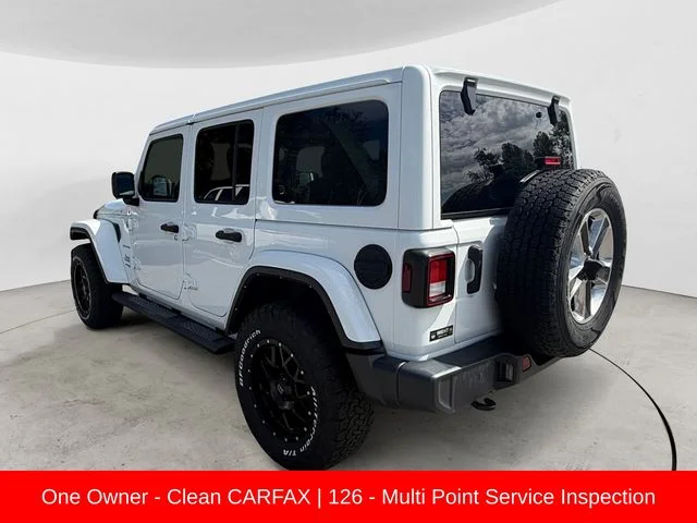 Used 2021 Bright White Clearcoat Jeep Unlimited Sahara image 2