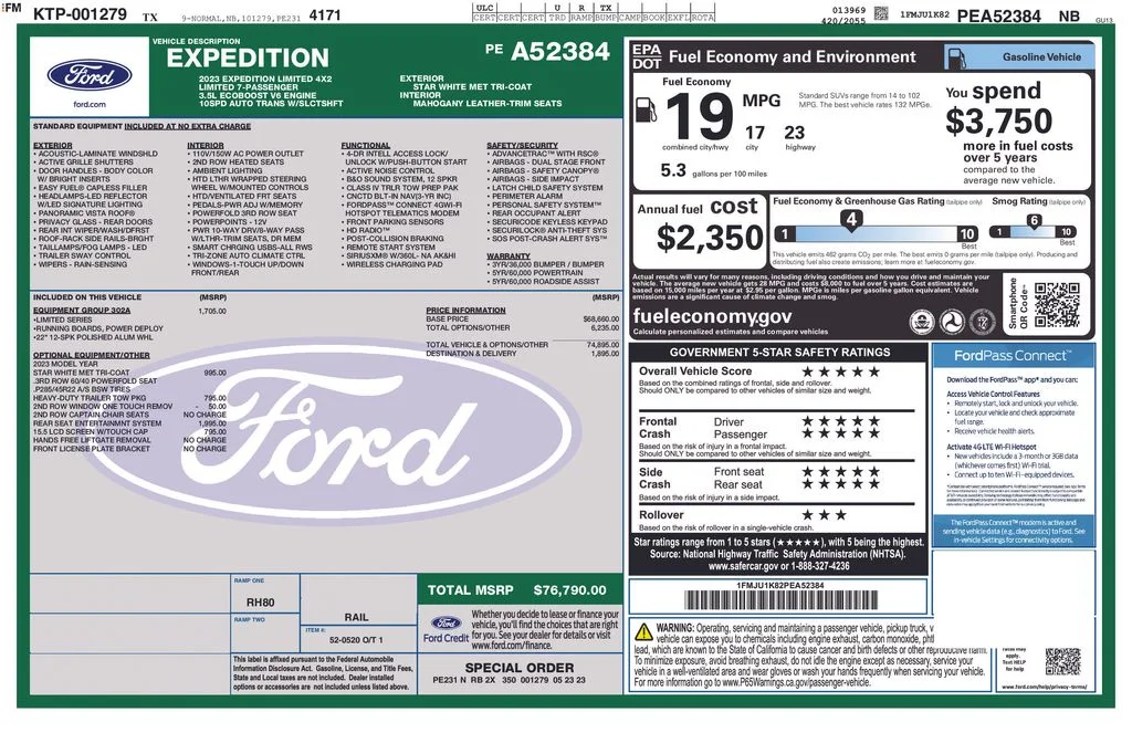 Used 2023 White Ford Limited image 1