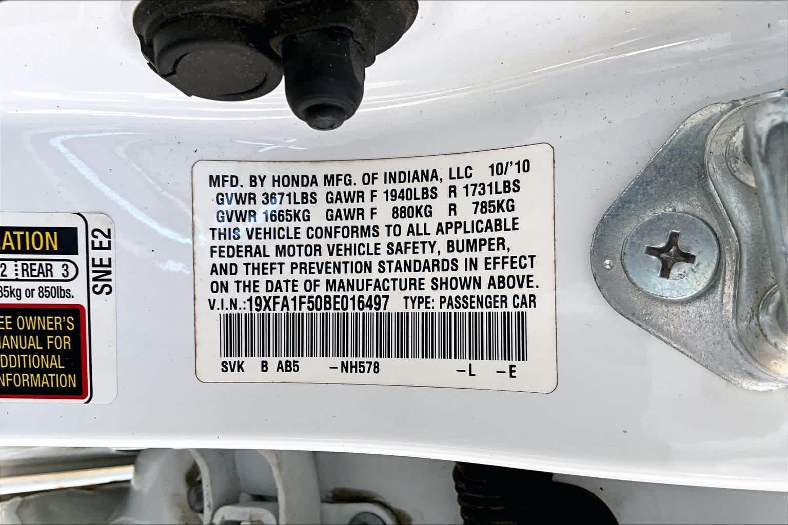 Used 2011 Taffeta White Honda LX image 32
