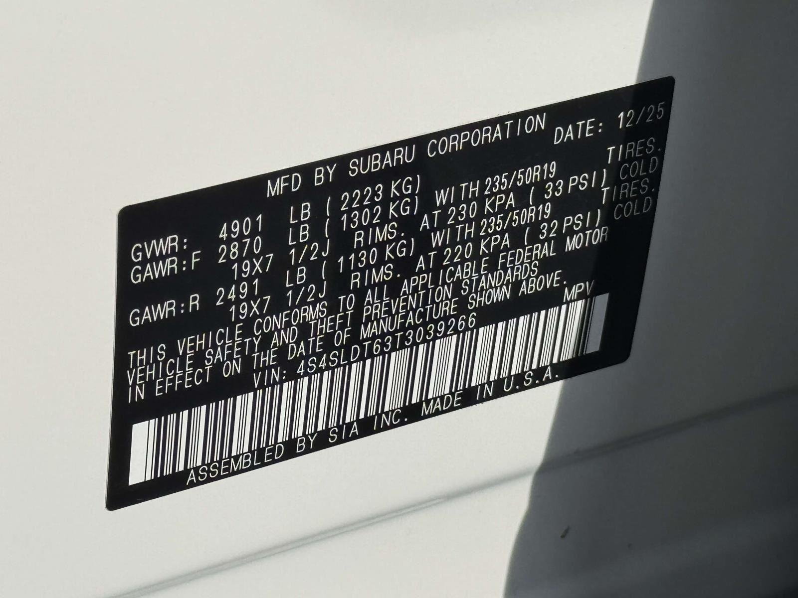 Used 2026 Crystal White Pearl Subaru Touring image 30