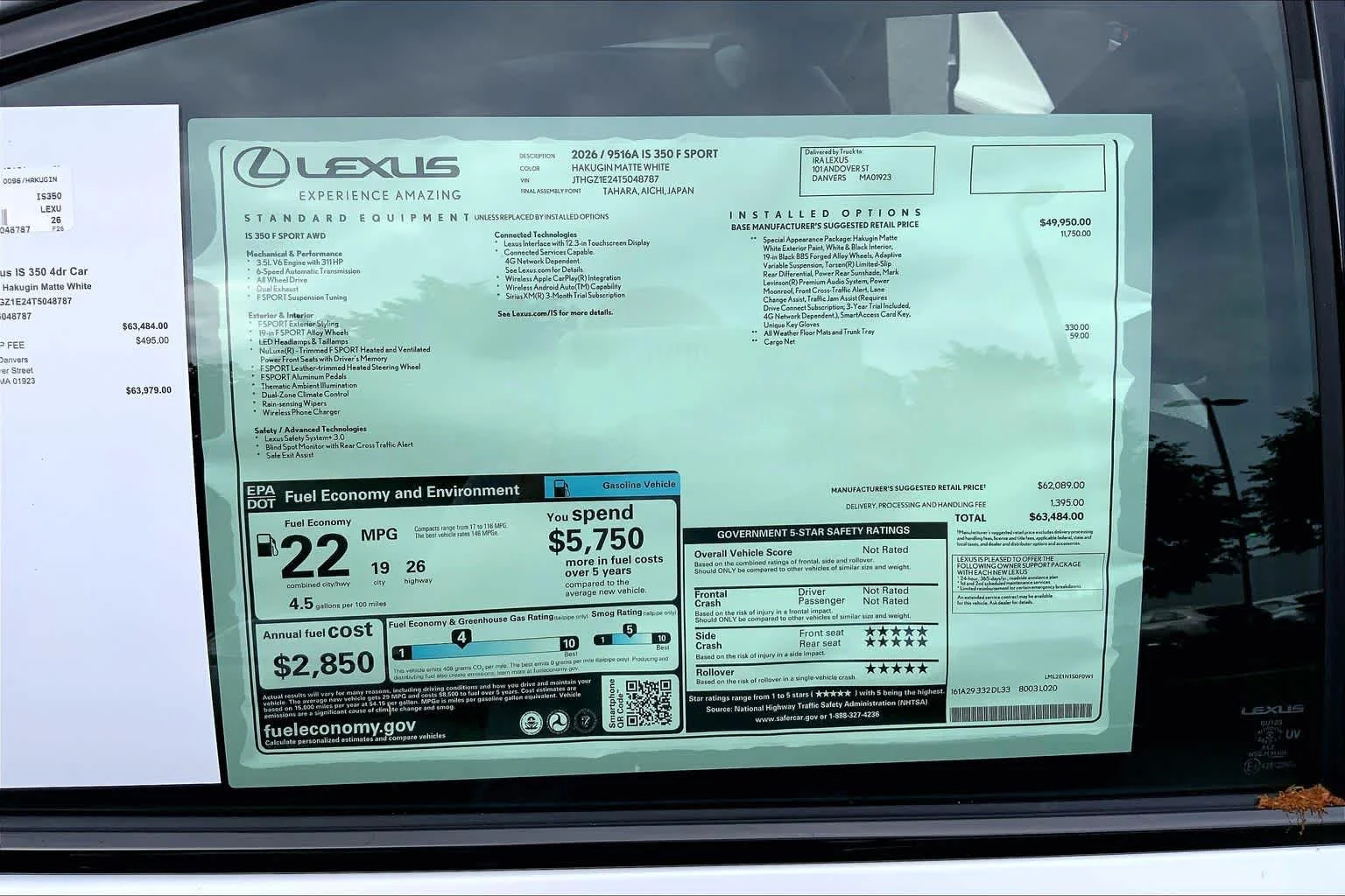 New 2026 HAKUGIN MATTE WHITE Lexus F SPORT AWD image 21
