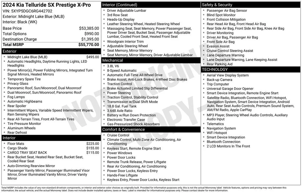 Used 2024 Black Kia SX-Prestige X-Pro image 3