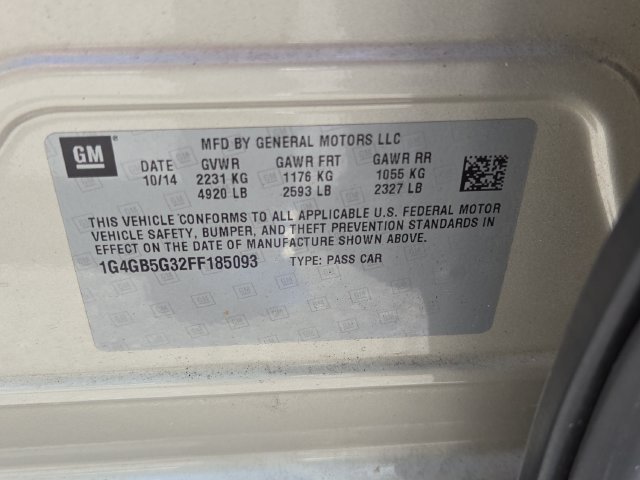 Used 2015 Champagne Silver Metallic Buick Leather Group image 7