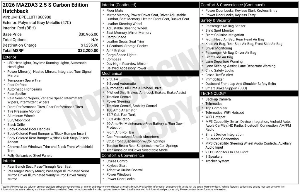 Used 2026  Mazda 2.5 S Carbon Edition image 11