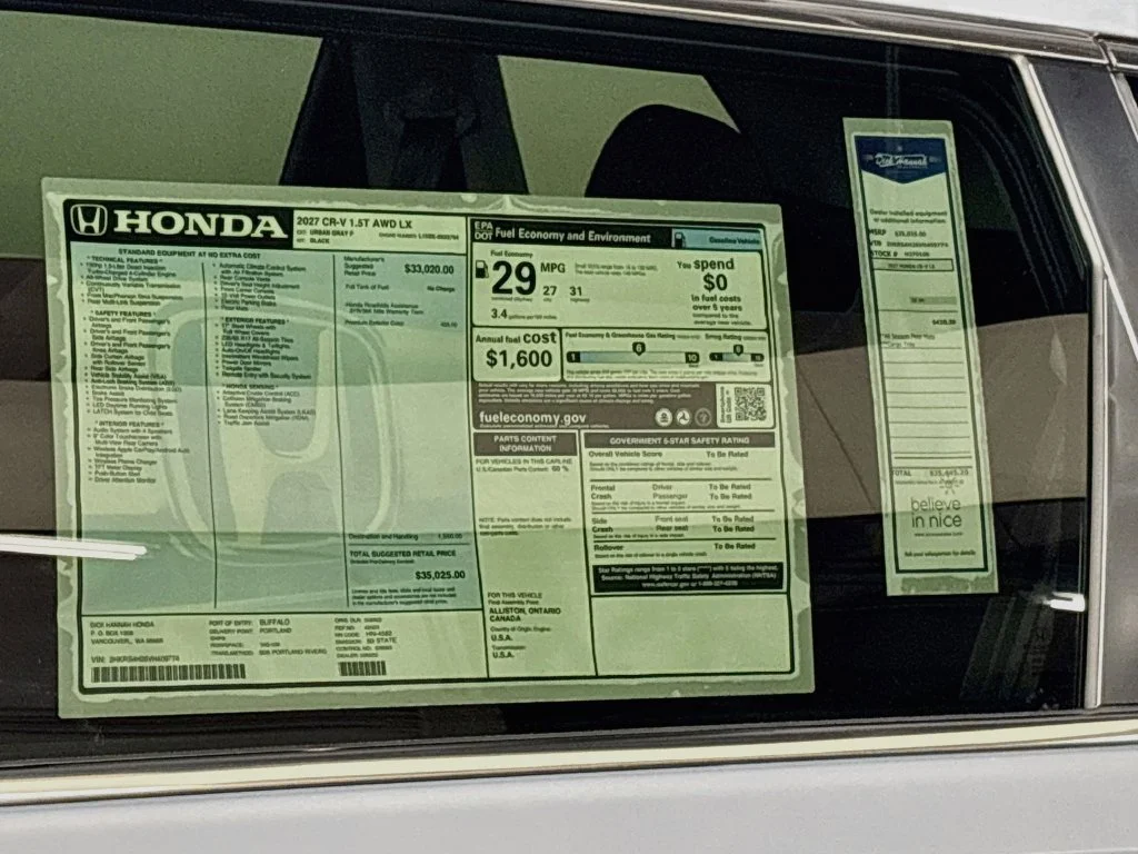 New 2027 Urban Gray Pearl Honda LX image 23