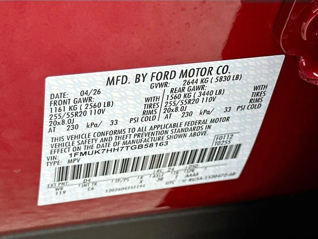 New 2026 Red Metallic Ford Platinum image 20
