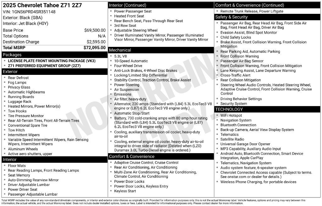 2025 Chevrolet Tahoe Z71 - Photo 9