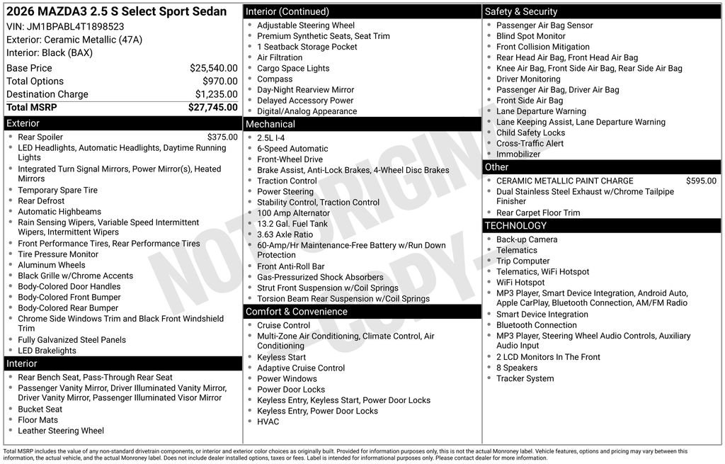 New 2026 Ceramic Metallic Mazda 2.5 S Select Sport image 4