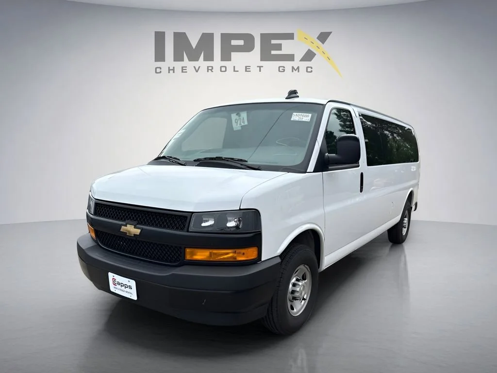 Summit White 2025 Chevrolet Express 3500 LS Extended RWD Van Rear-Wheel Drive