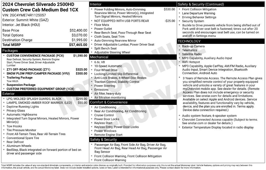 Used 2024 White Chevrolet Custom image 2