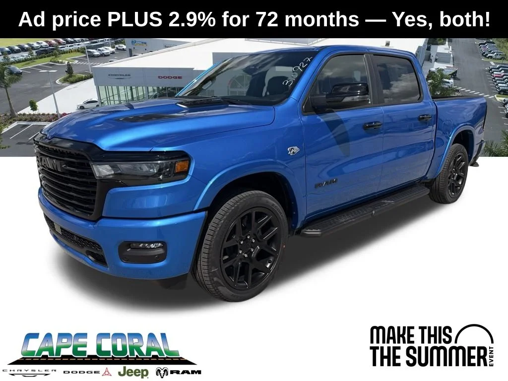 New 2026 Hydro Blue Pearl-Coat Exterior Paint RAM Laramie image 1