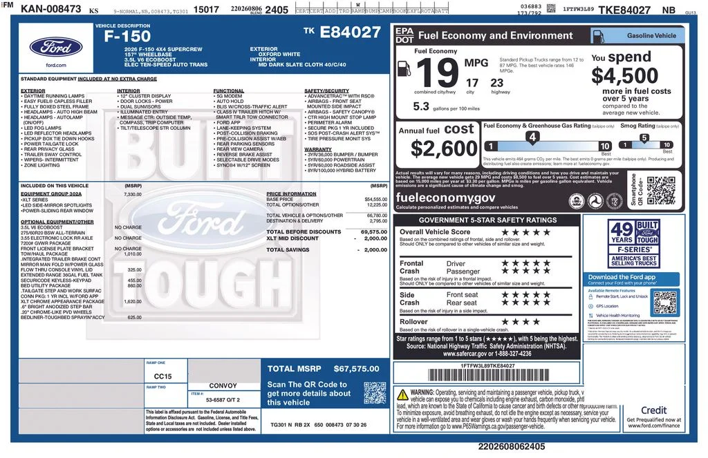 New 2026 Oxford White Ford XLT image 36