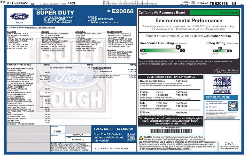 New 2026 Argon Blue Metallic Ford F-250® XL image 35