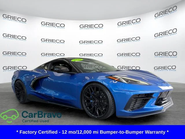 Certified Used 2021 Blue Chevrolet Stingray image 1