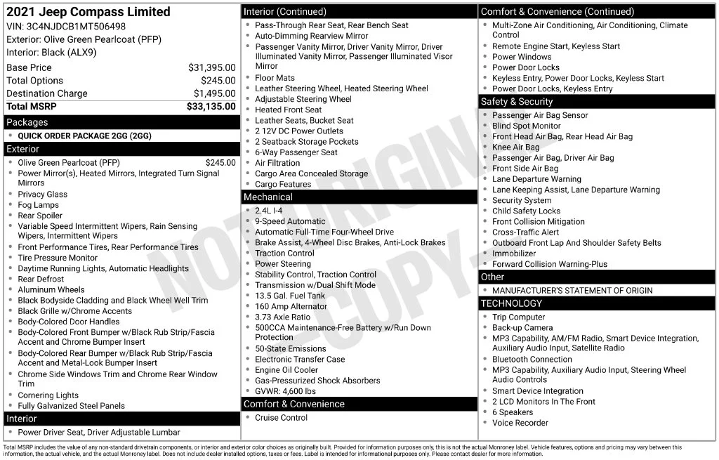Certified Used 2021 Olive Green Pearlcoat Jeep Limited image 14