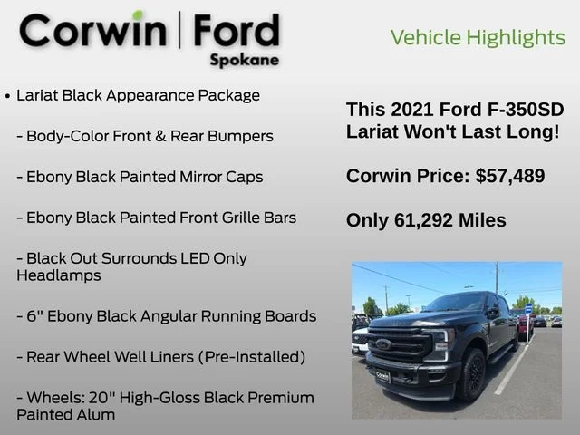 Used 2021 Agate Black Metallic Ford Lariat image 6
