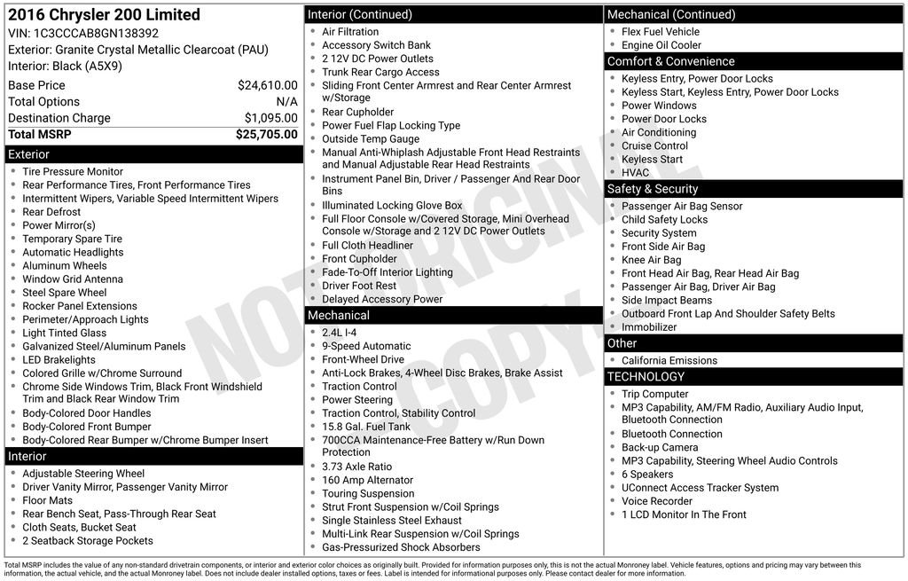 Used 2016 Gray Chrysler Limited image 2