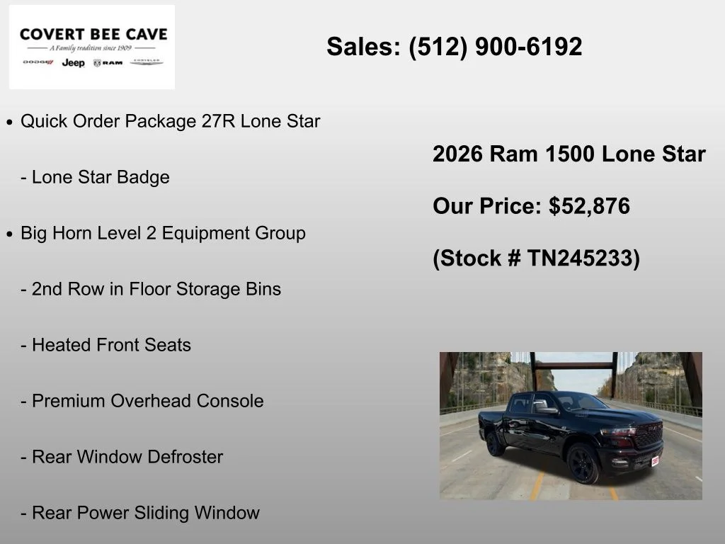 New 2026 Diamond Black Crystal Pearl-Coat Exterior Paint RAM Big Horn/Lone Star image 6