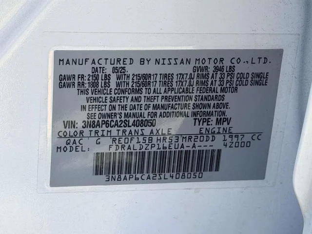 Used 2025 White Nissan SV image 25