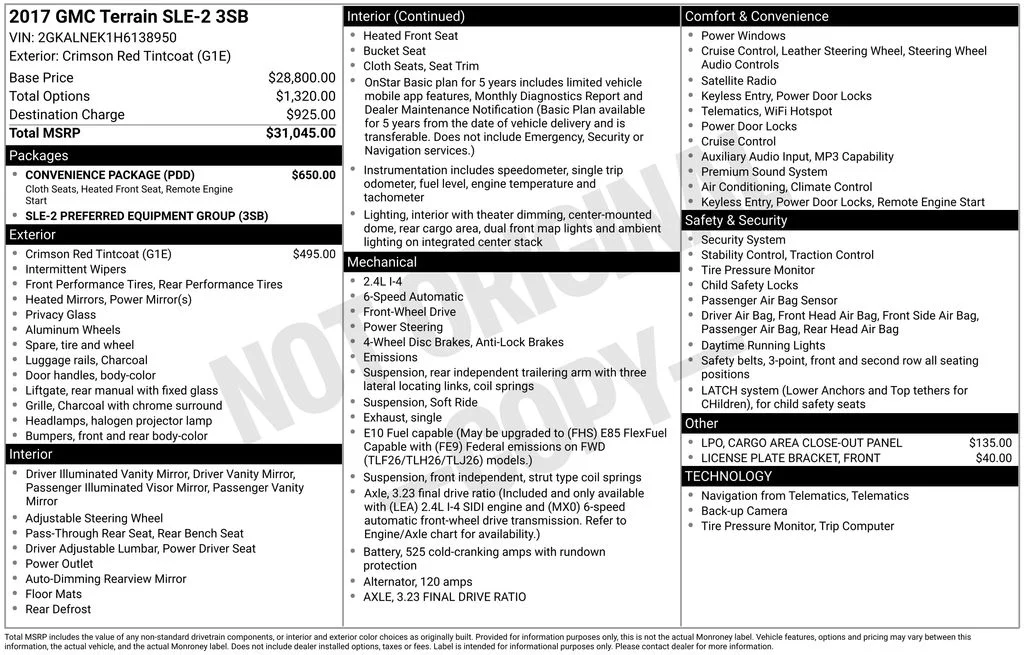 Used 2017 Red GMC SLE-2 image 33