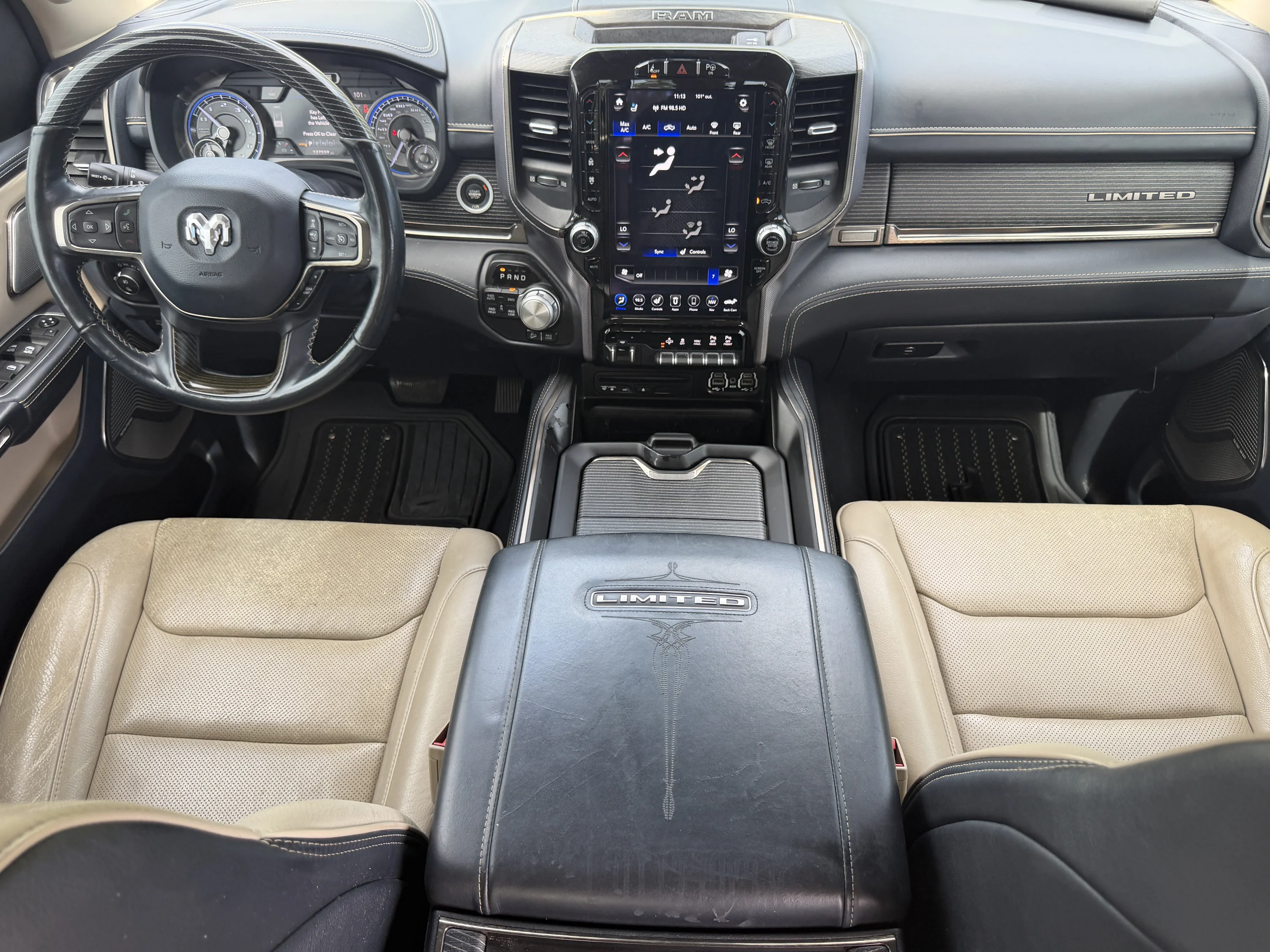 Used 2019 Ivory White Tri-Coat Pearlcoat Ram Limited image 15
