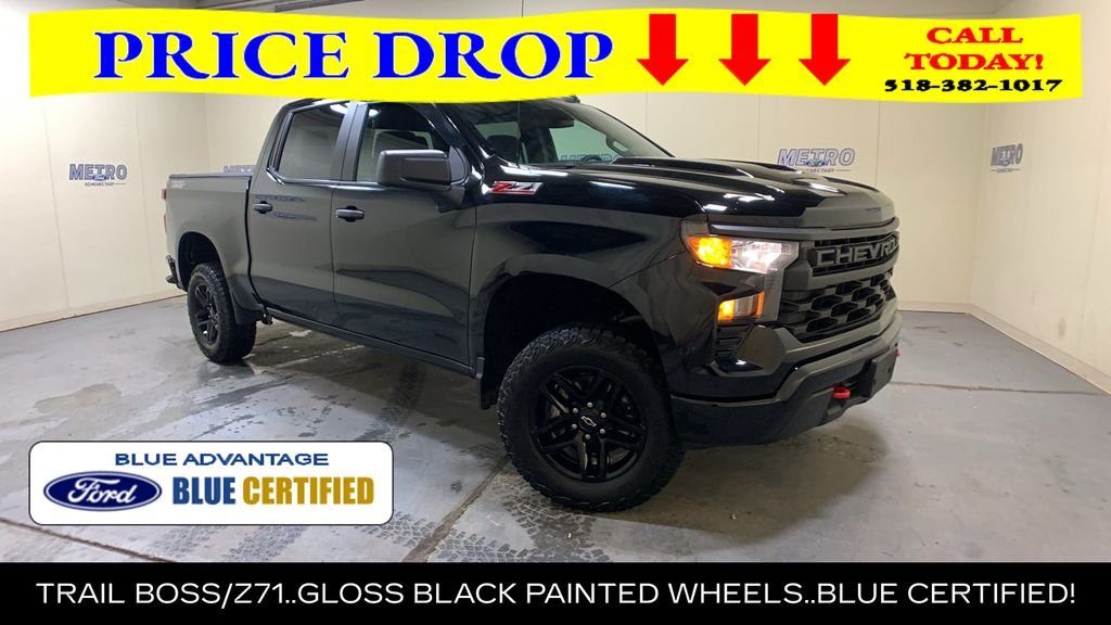 Certified Used 2024 Black Chevrolet Custom Trail Boss image 1