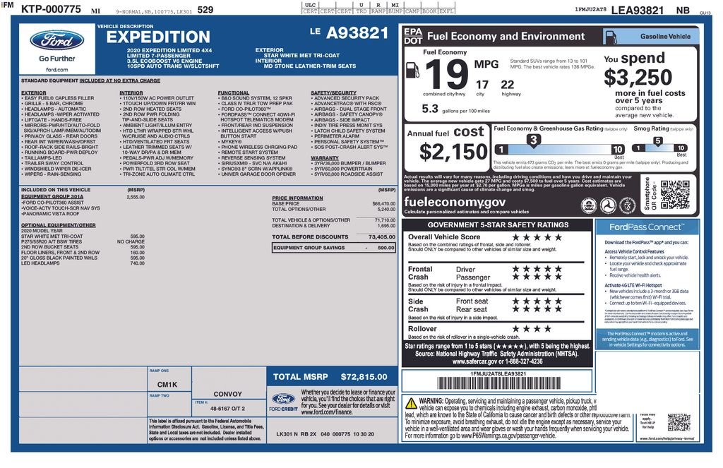 Used 2020 White Ford Limited image 27