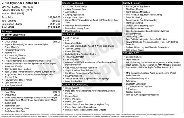 Used 2023 Red Hyundai SEL image 43