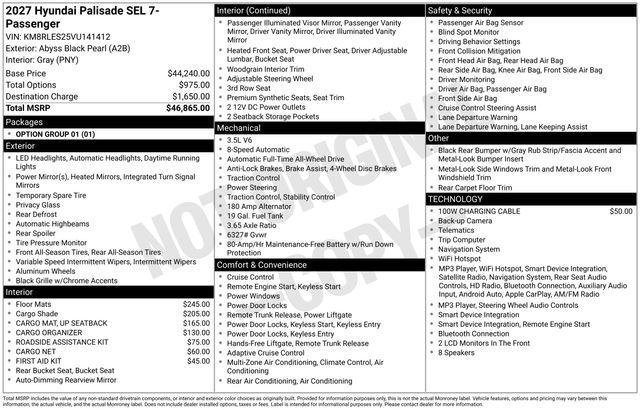 New 2027 Black Hyundai SEL AWD image 4