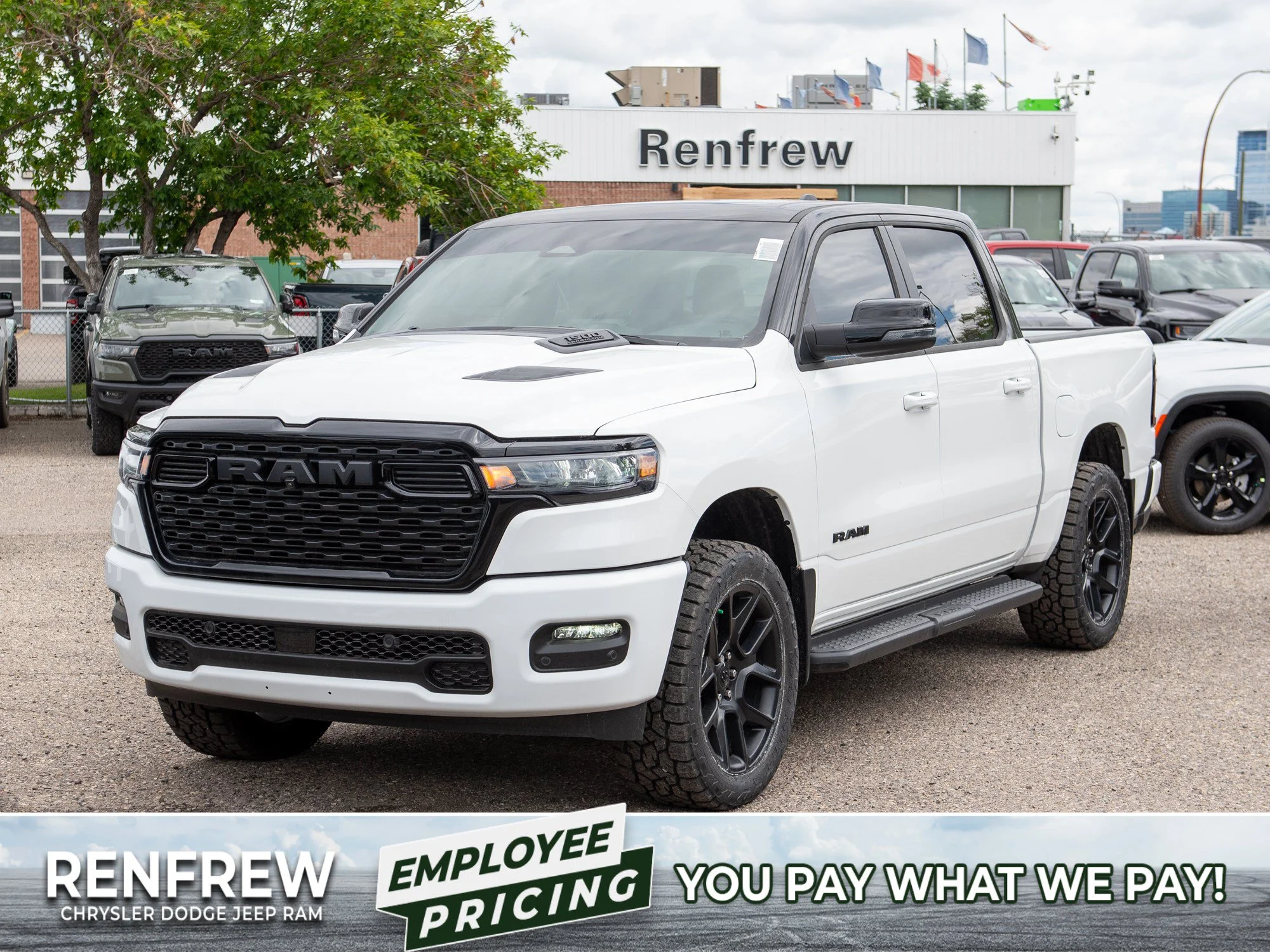 New 2026 White RAM Sport*, 2 Inch Lift, 33 Inch Tires image 1