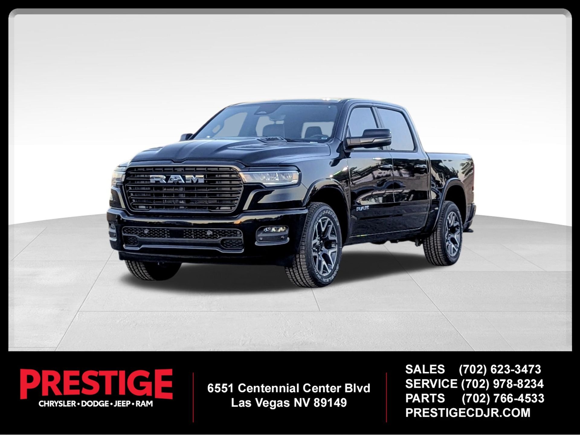 New 2026 Diamond Black Crystal Pearl-Coat Exterior Paint RAM Laramie image 1
