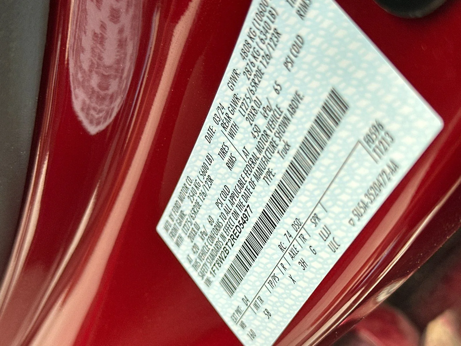Used 2024 Red Metallic Ford Lariat image 26