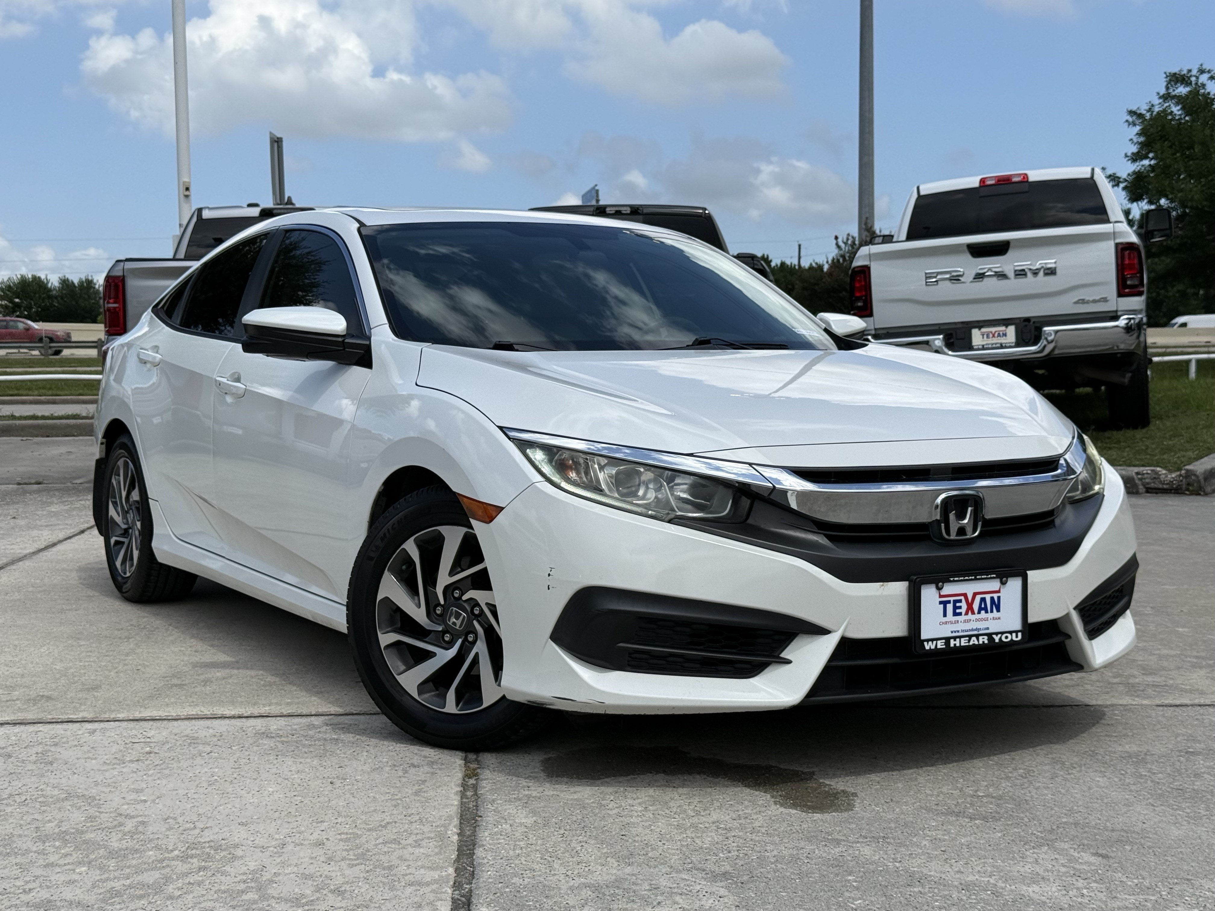 Used 2016 Honda Civic EX with VIN 19XFC2F78GE013842 for sale in Humble, TX
