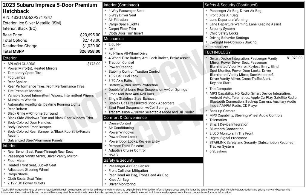 Used 2023 Silver Subaru Premium image 35