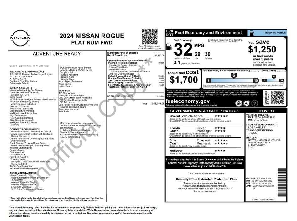 Used 2024 Black Nissan Platinum image 2