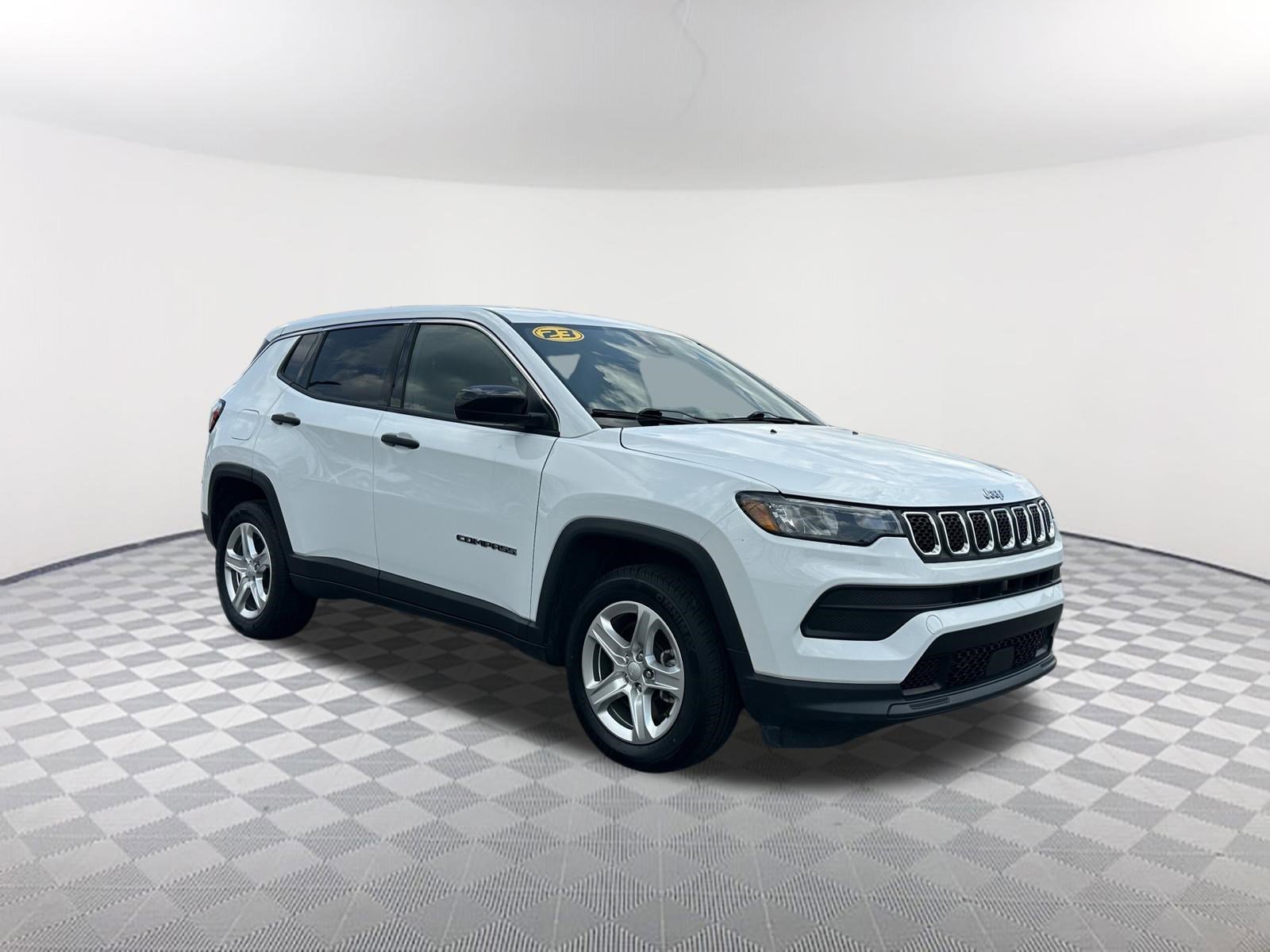 Used 2023 Bright White Clearcoat Jeep Sport image 3