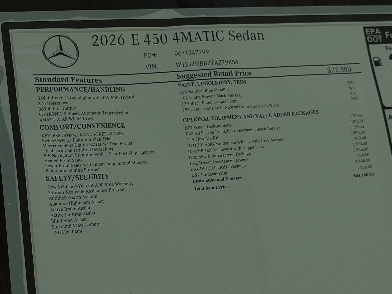 New 2026 Nautical Blue Metallic Mercedes-Benz E 450 image 44